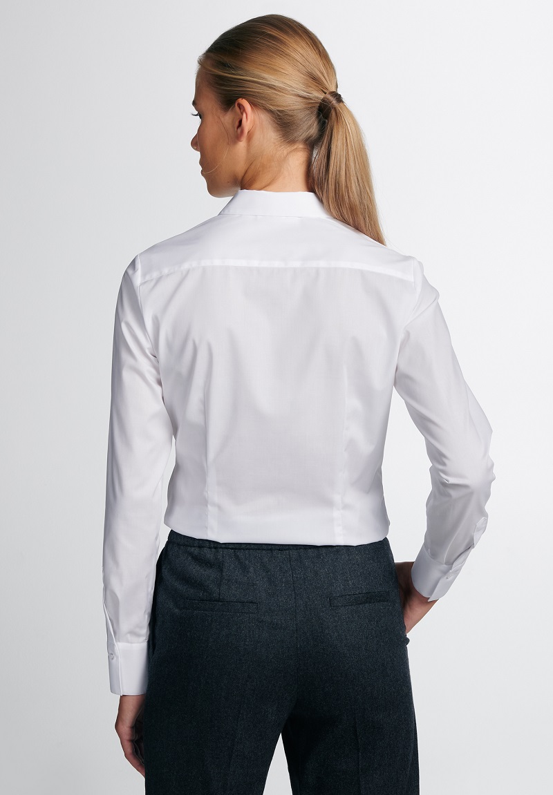 ETERNA Popeline Stretch Bluse, SLIM FIT, Hemd-Kragen, 1/1 Arm, DY07 5385