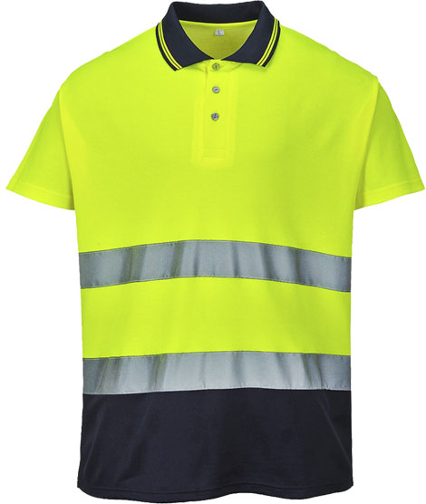 COTTON COMFORT Warnschutz Polo-Shirt EN ISO 20471 Kl.2 S174